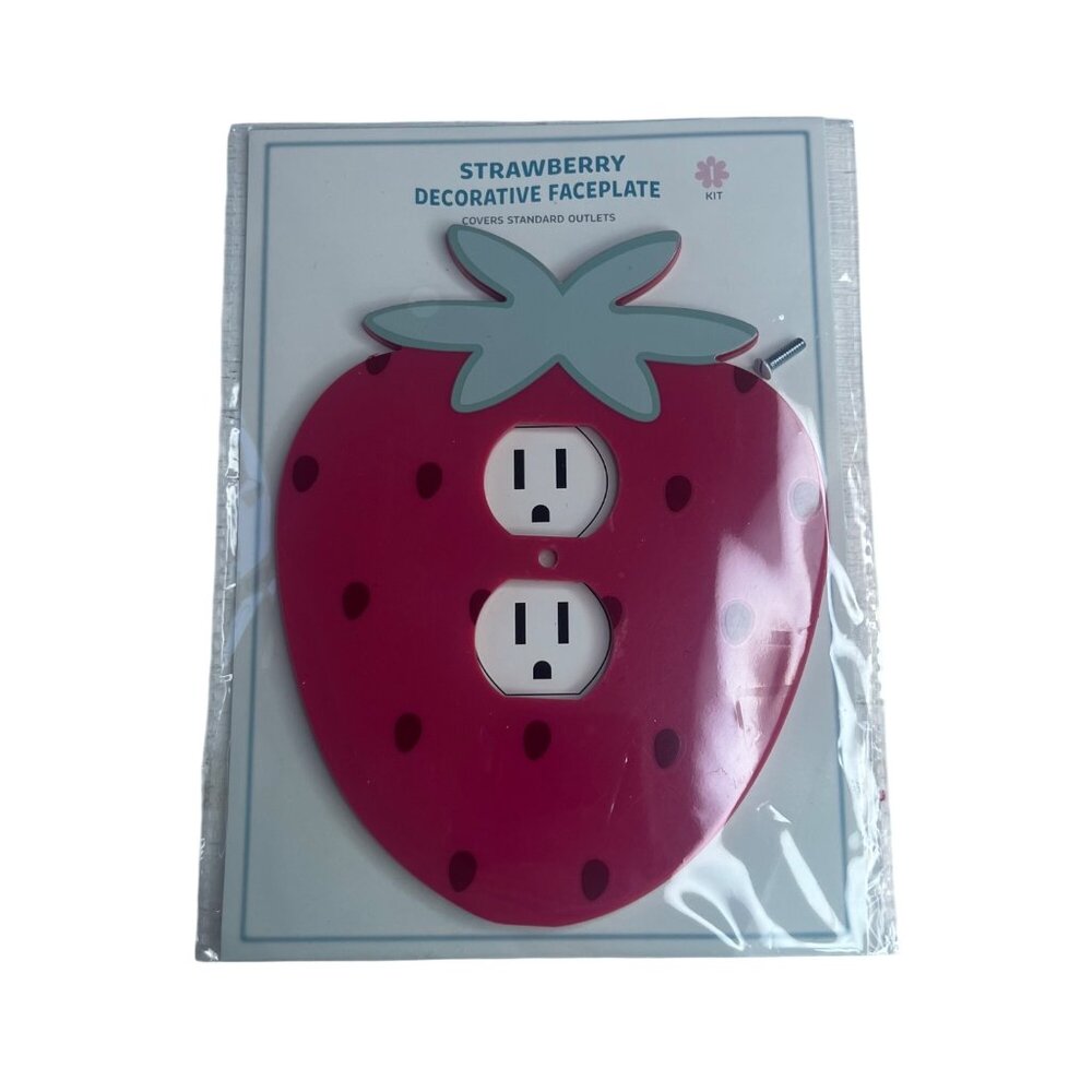 Strawberry Decorative Faceplate Plug Kit For Standard Outlets New